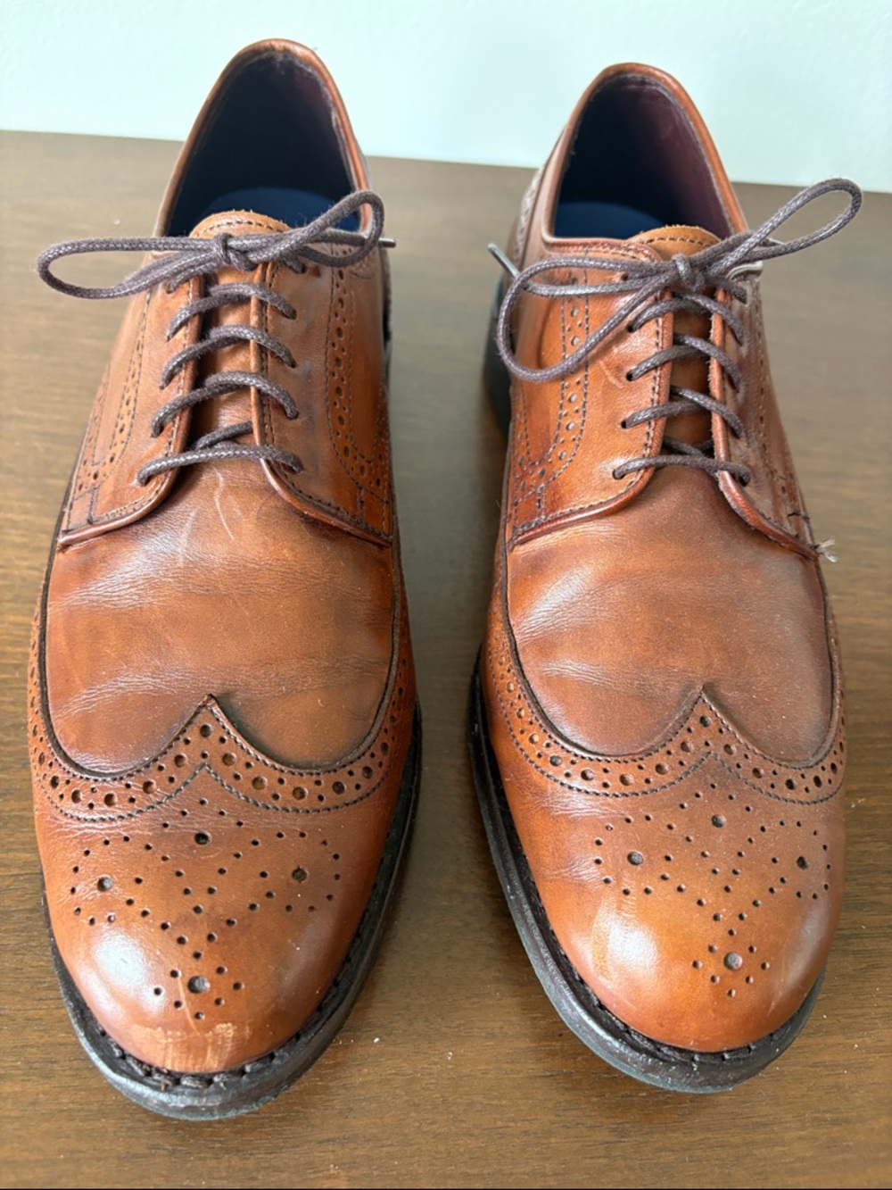 Allen Edmonds Cognac Brown Wingtip Brogues